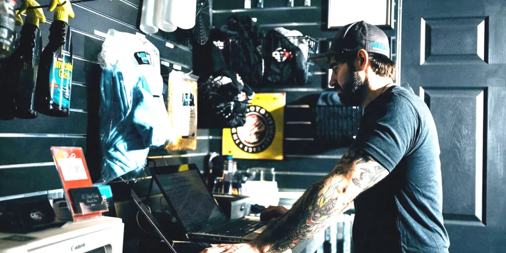 Owner in his detailing shop